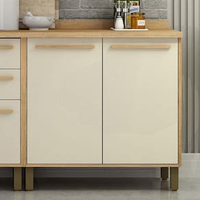 Balcão 80cm 2 Portas Salvadorcinamomo/Off White - Valdemóveis