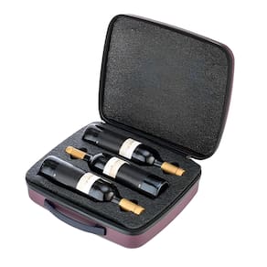 Maleta Para 3 Garrafas de Vinho 750ml em ABS Mala de Viagem