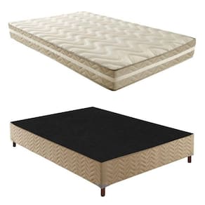 Box Casal Júlia 42x138x188cmcom Colchão Casal Quality Plus Duoface 20x138x188cm Paropas By Ecosono Rustico Bege
