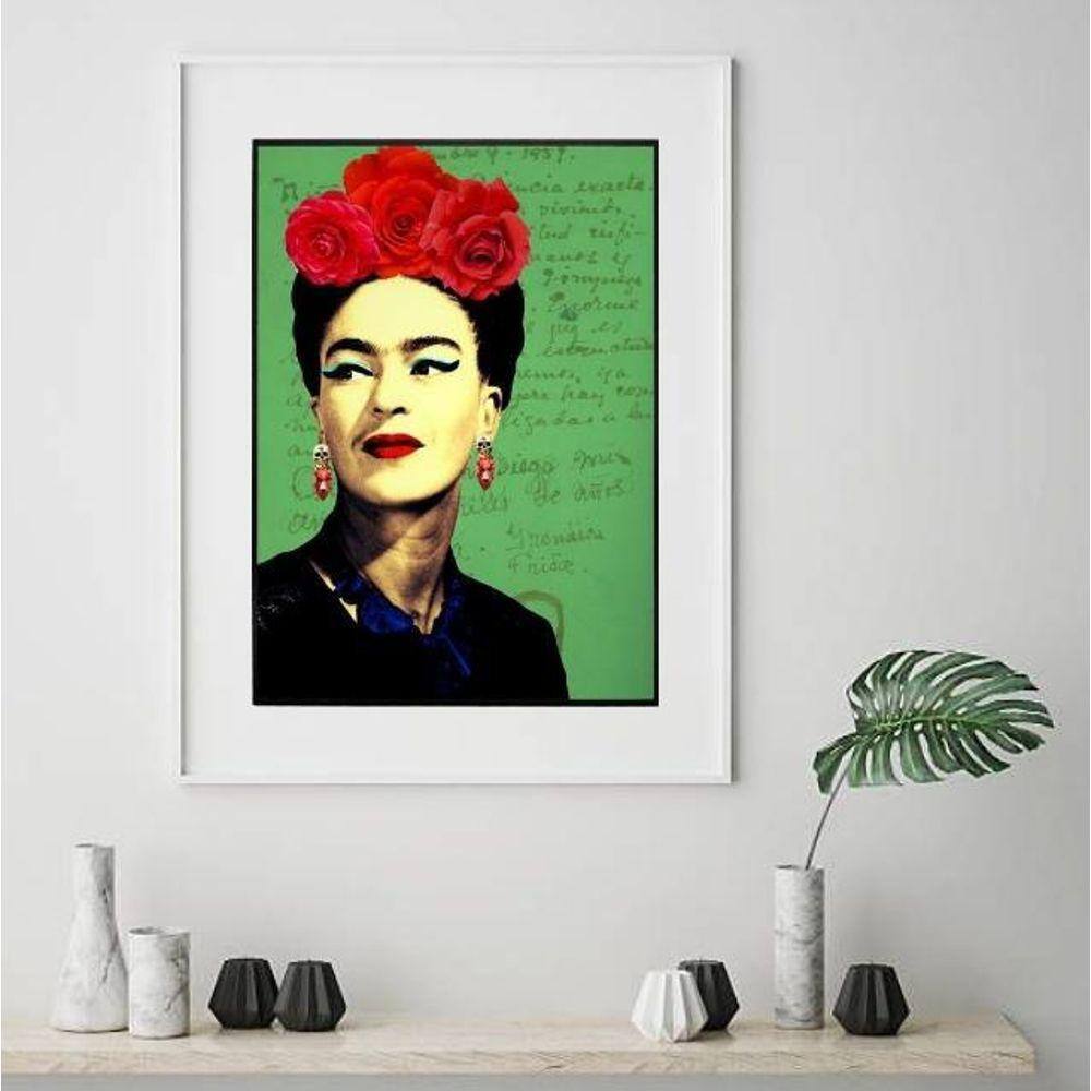 Quadro Frida Vermelho E Verde - 60X48Cm