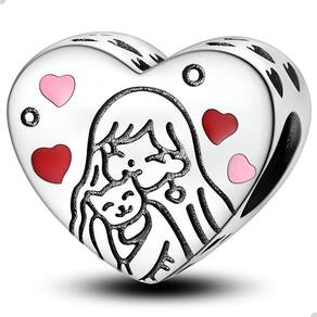 Berloque Separador Amor Felino Prata 925