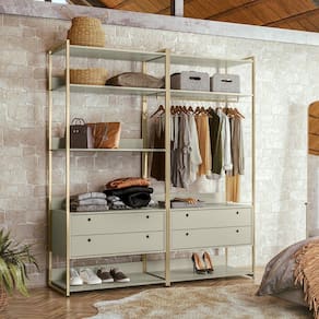 Closet Industrial Olivar 4 Gavetas 9 Prateleiras Off White - Olivar Móveis