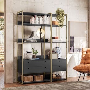 Closet Industrial Olivar 4 Gavetas 10 Prateleiras Preto - Olivar Móveis