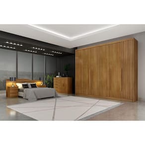 Guarda Roupa Casal 6 Portas 8 Gavetas - Coimbra Ripado-Cumaru - Móveis Novo Horizonte