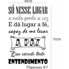 Adesivo De Parede Versículos Filipenses 4:7 Frases
