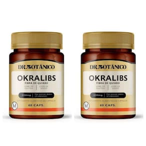 Kit 2 Un Okralibs Fibra Do Quiabo 600Mg 60 Capsulas Dr.