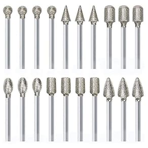 Kit 20 Pontas Diamantadas 3Mm Para Micro Retíficas Dremax