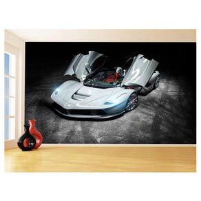 Papel De Parede Carro Ferrari Cinza Céu Sport 3,5M Car166