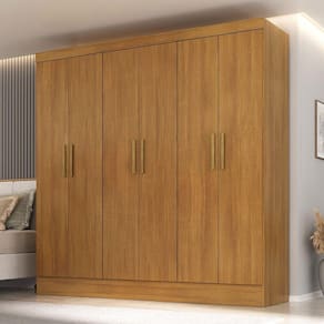 Guarda-Roupa Casal San Juan 6 Portas 3 Gavetas Cinamomo - Panorama Móveis