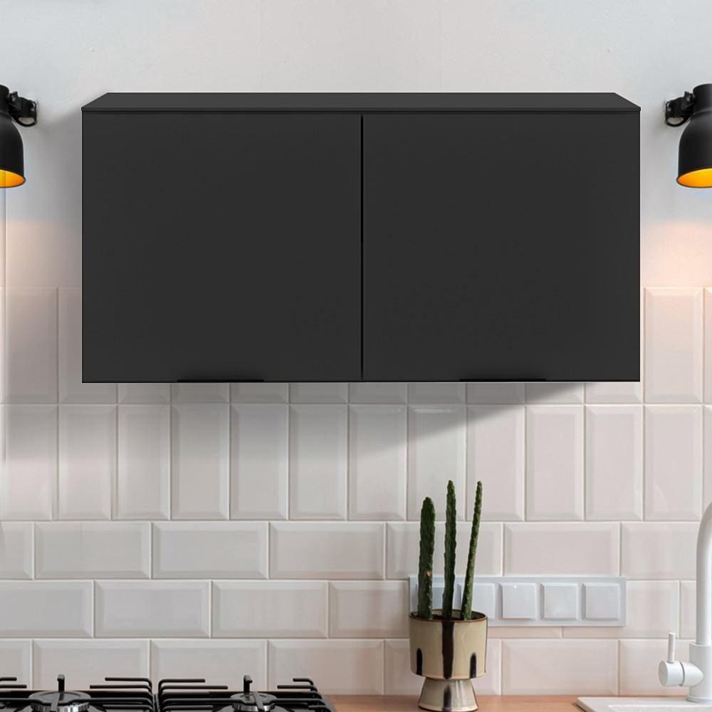 Armário De Cozinha 120cm Suspenso Grafite Cora Shop Jm - Cinza