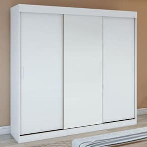 Guarda-Roupa Casal Saion Plus 3 Portas 3 Gavetas Branco - Móveis Lopas