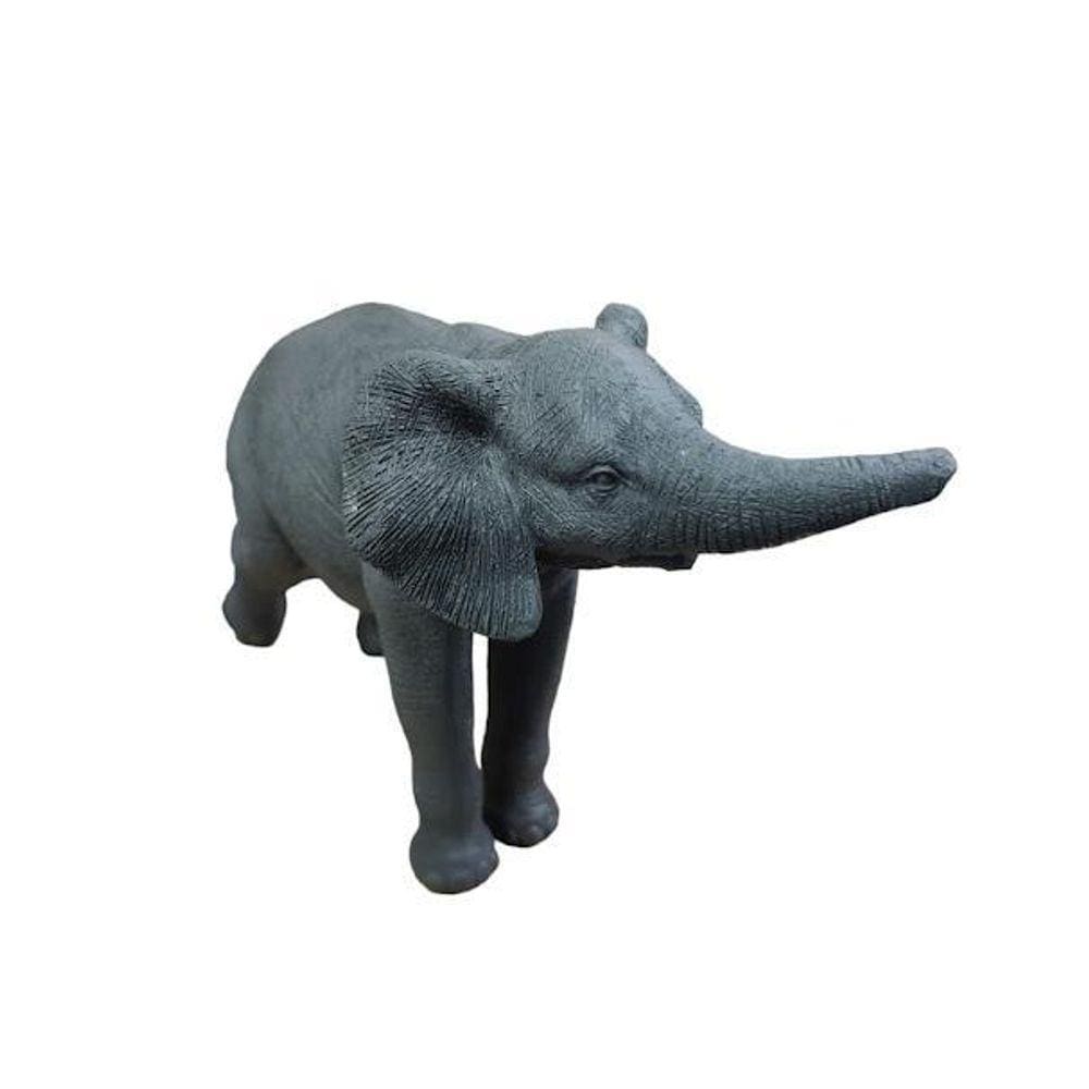 Escultura Elefante Em Poliresina Preto 15Cm Mart Decorativo