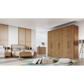 Guarda Roupa Casal 6 Portas 4 Gavetas - New Vértice-Cumaru - Móveis Novo Horizonte