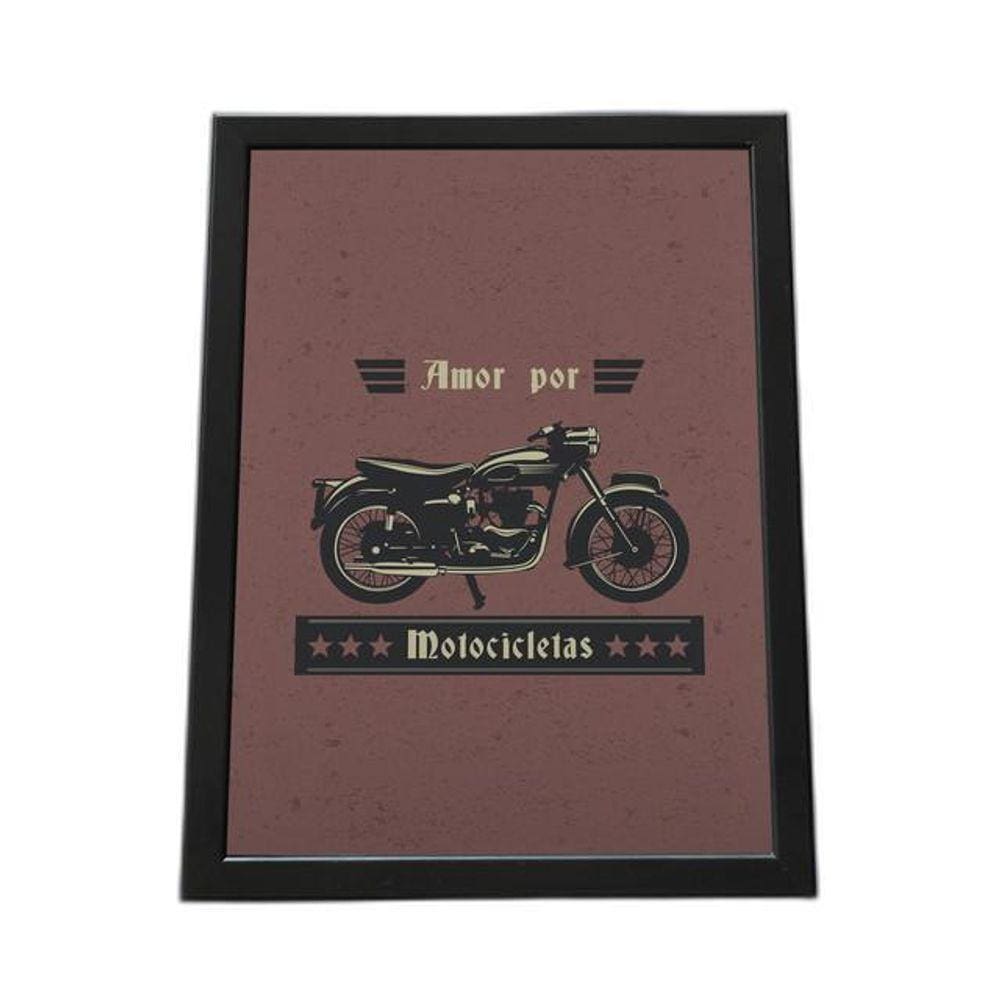 Quadro Com Moldura Amor Por Motocicletas