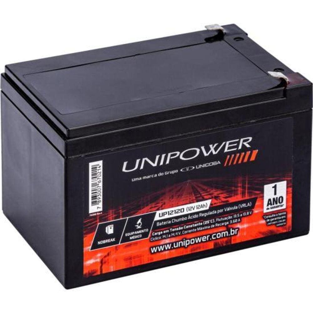 Bateria Estacionária Selada 12V 12Ah VRLA UP12120 Unipower [F002]