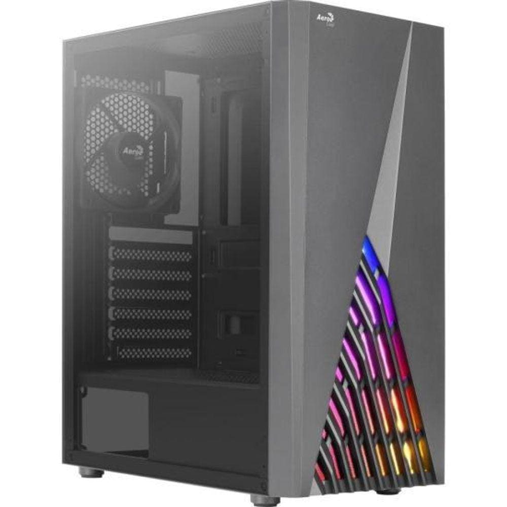 Gabinete Gamer Aerocool Delta Preto RGB Lateral Vidro [F002]