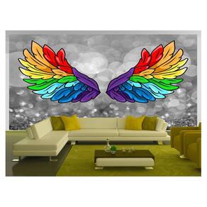 Papel De Parede 3D Arte Asas Selfie Insta Cores 3,5M Tra287