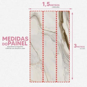 Papel De Parede Painel 3D Mármore Calacata Polido Viníl 1,5M