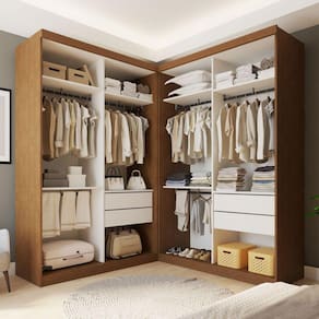 Closet Casal Júlia Duo 4 Gavetas Carvalho/Branco - Minastex