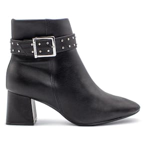 Bota Vizzano Feminina Salto Bloco Napa Zurique Zíper e Fivela 3098.103