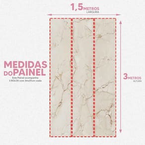 Papel De Parede Painel 3D Mármore Porcelanato Bege 1,5M