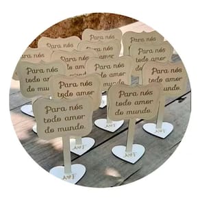 20 Centro De Mesa Casamento Noivado Mdf 18cm Lembrança