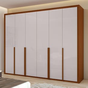 Guarda-Roupa Casal Imperatore 6 Portas 6 Gavetas 100% Mdf 81668.282 Frassino/Off White - Móveis Lopas