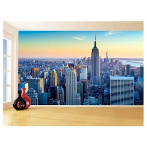 Papel De Parede 3D Cidade Nova York Vista Aérea 3,5M Ncd277