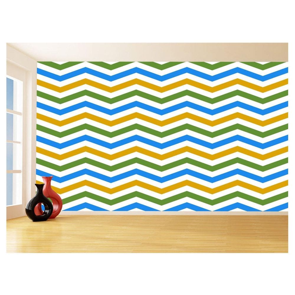 Papel De Parede 3D Sala Chevron Zig Zag Listras 3,5M Zig20