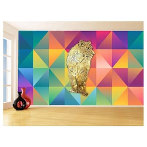 Papel De Parede Animais Pop Art Leoa Colorido 3,5M Pxa455