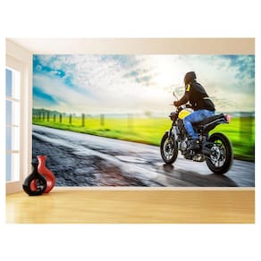 Papel De Parede 3D Moto Esporte Viagem Estrada 3,5M Bkm52