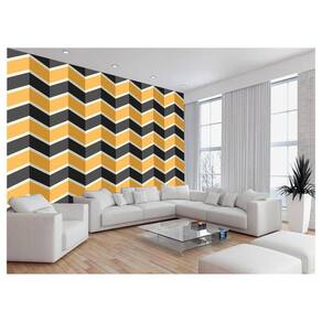 Papel De Parede 3D Sala Chevron Zig Zag Listras 3,5M Zig30