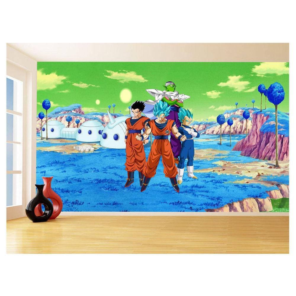 Papel De Parede Dragon Ball Goku Vegeta Anime 3,5M Dbz422
