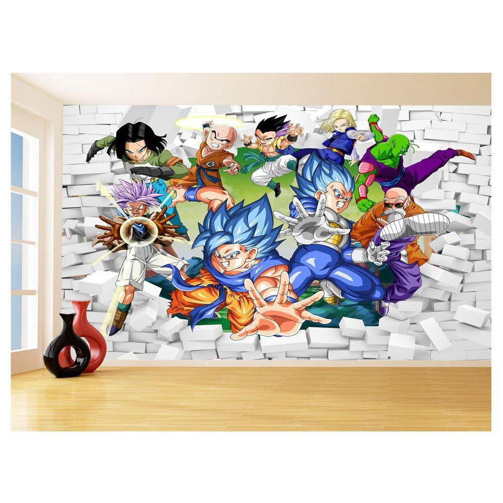 Papel De Parede 3D Dragon Ball Goku Vegeta Anime 3,5M Dbz27