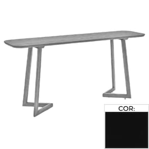 Aparador MH-5345 Herval 160 cm Madeira Laca Fosca Preta Vidro Preto Base Preta