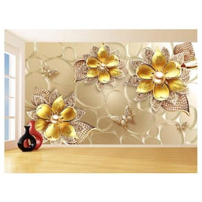 Papel De Parede 3D Floral Textura Sala Flores 3,5M Xfl345