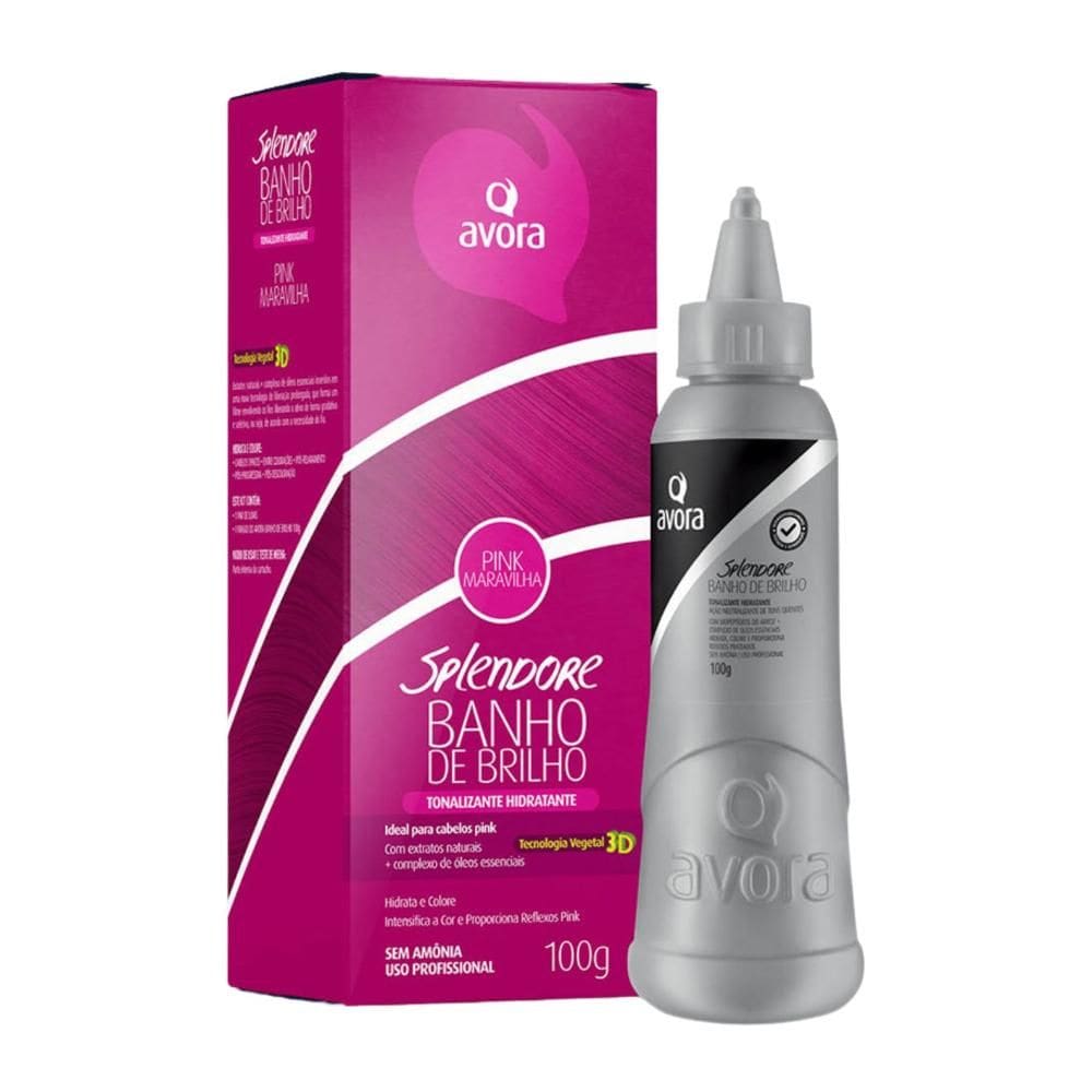 Banho de Brilho Avora Splendore 3D Pink Maravilha 100g
