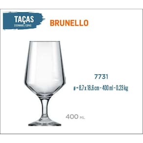 24 Taças Brunello 400Ml - Vinho Tinto Rosé Branco Cerveja