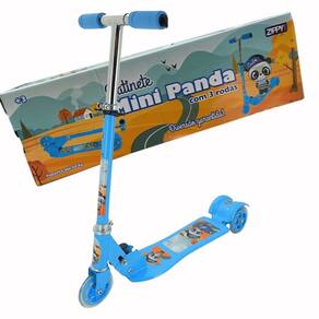 Patinete Infantil 3 Rodas Wheels Panda Azul Dobrável