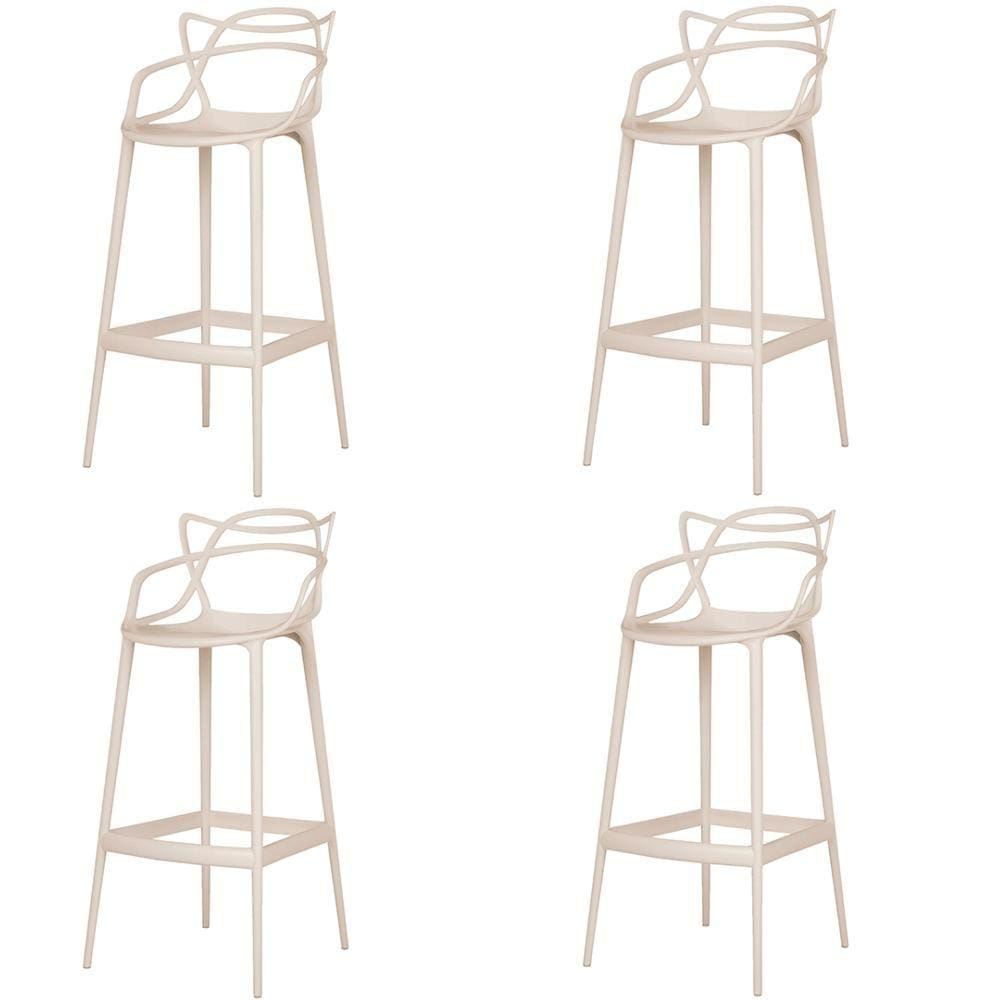 Kit 4 Banqueta Aviv Allegra Solna Fratini 109 Cm (Altura) Polipropileno Cor Fendis
