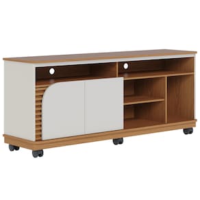Rack para TVs 65" 2 Portas Nápoles Freijó Off White Matte