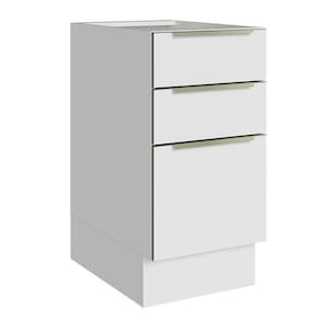 Balcão 40 Cm 3 Gavetas (sem Tampo) Branco/Branco Veludo