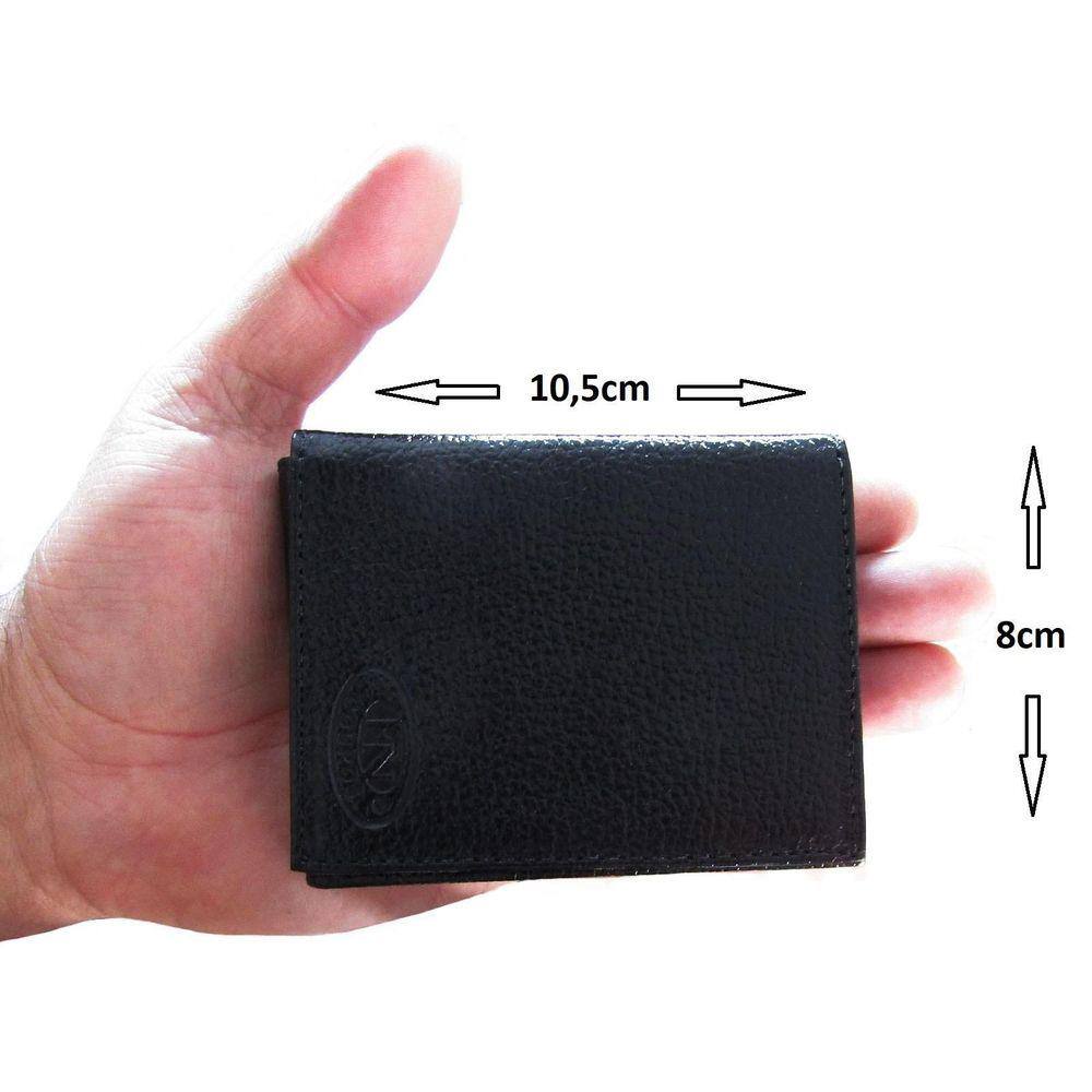 Mini Carteira Masculina Compacta De Couro Em L