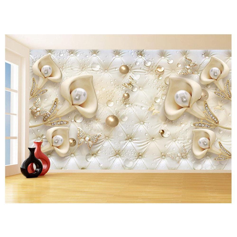 Papel De Parede 3D Floral Textura Sala Flores 3,5M Xfl336
