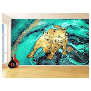 Papel De Parede 3D Animais Pop Art Touro Bull 3,5M Pxa164