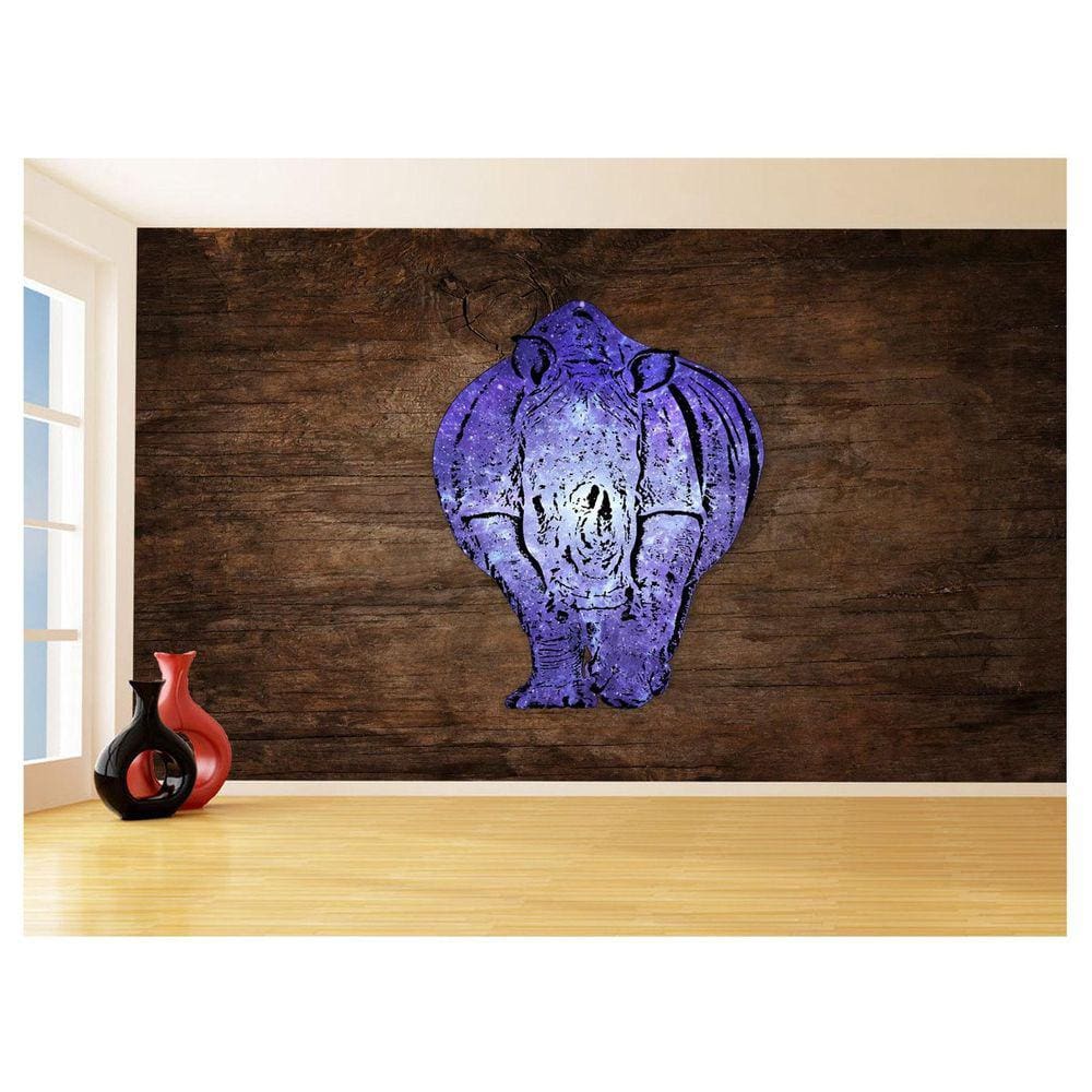 Papel De Parede 3D Animais Pop Art Rinoceronte 3,5M Pxa528