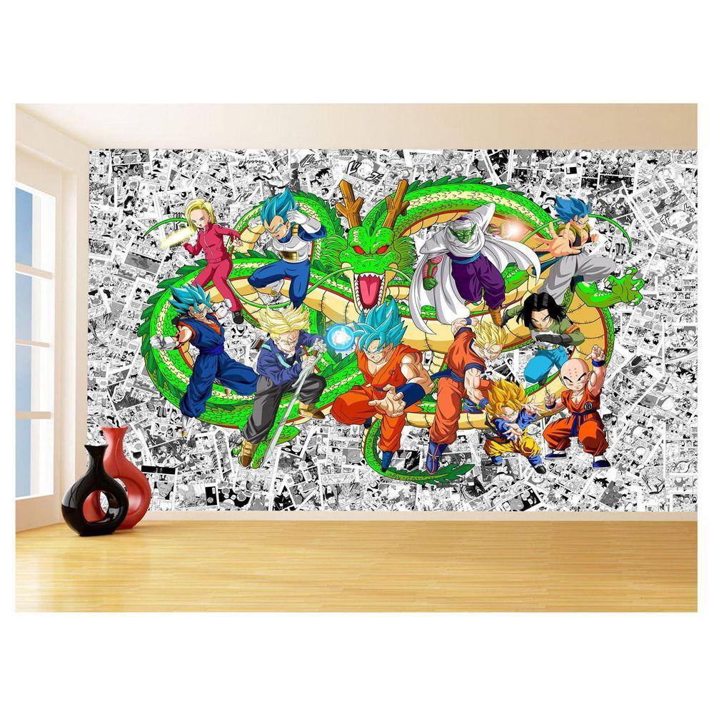 Papel De Parede Dragon Ball Goku Vegeta Anime 3,5M Dbz100
