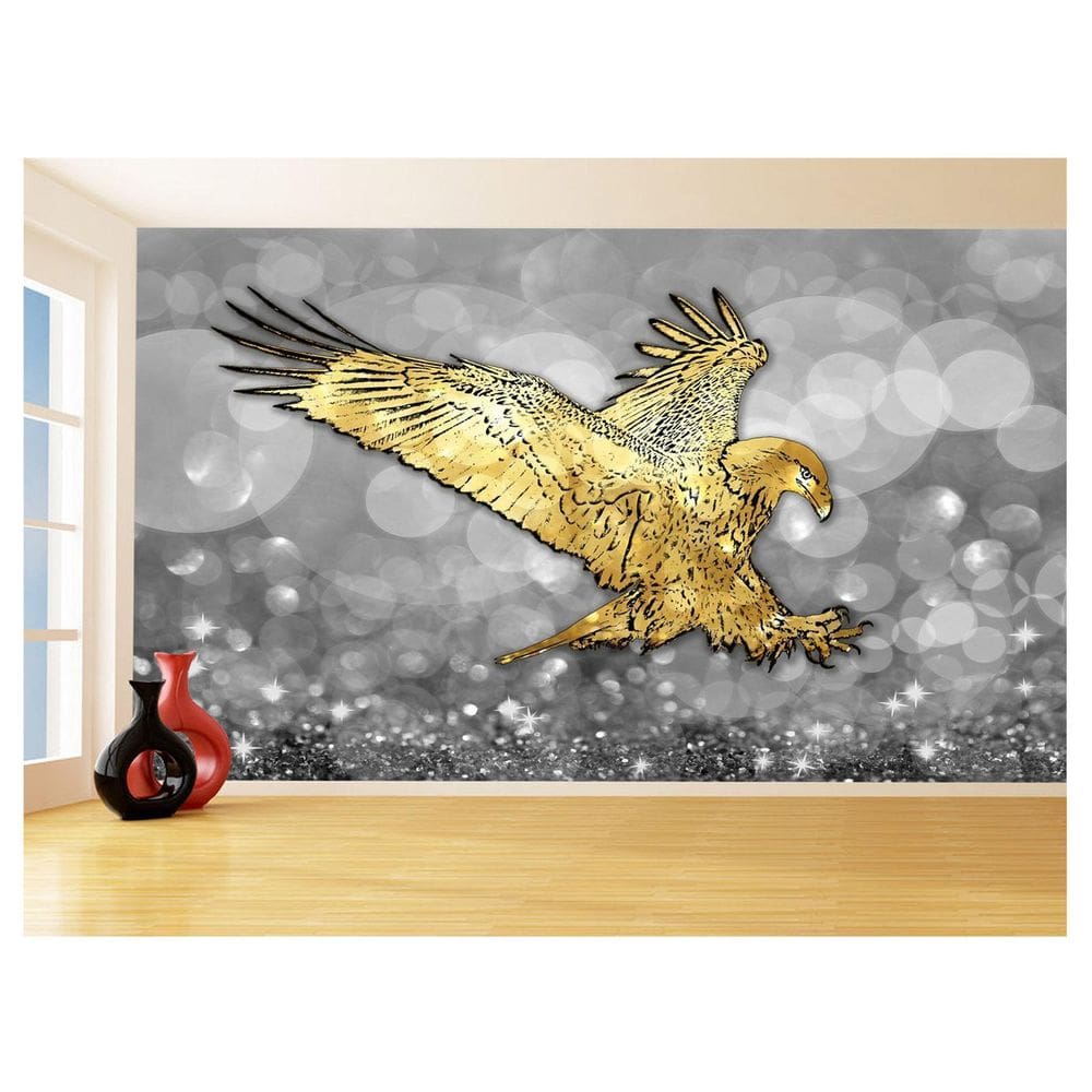 Papel De Parede 3D Animais Pop Art Águia Voando 3,5M Pxa264