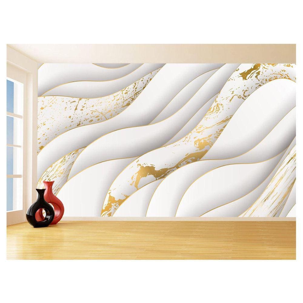 Papel De Parede 3D Estilo Marmore Cores Formas 3,5M Mbr12