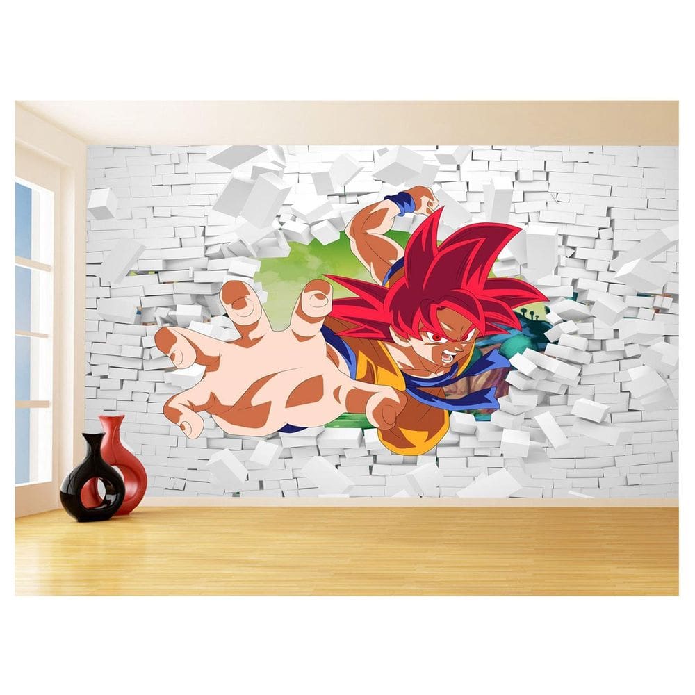 Papel De Parede 3D Dragon Ball Goku Vegeta Anime 3,5M Dbz76